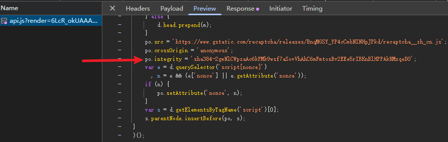 Script loader integrity attribute